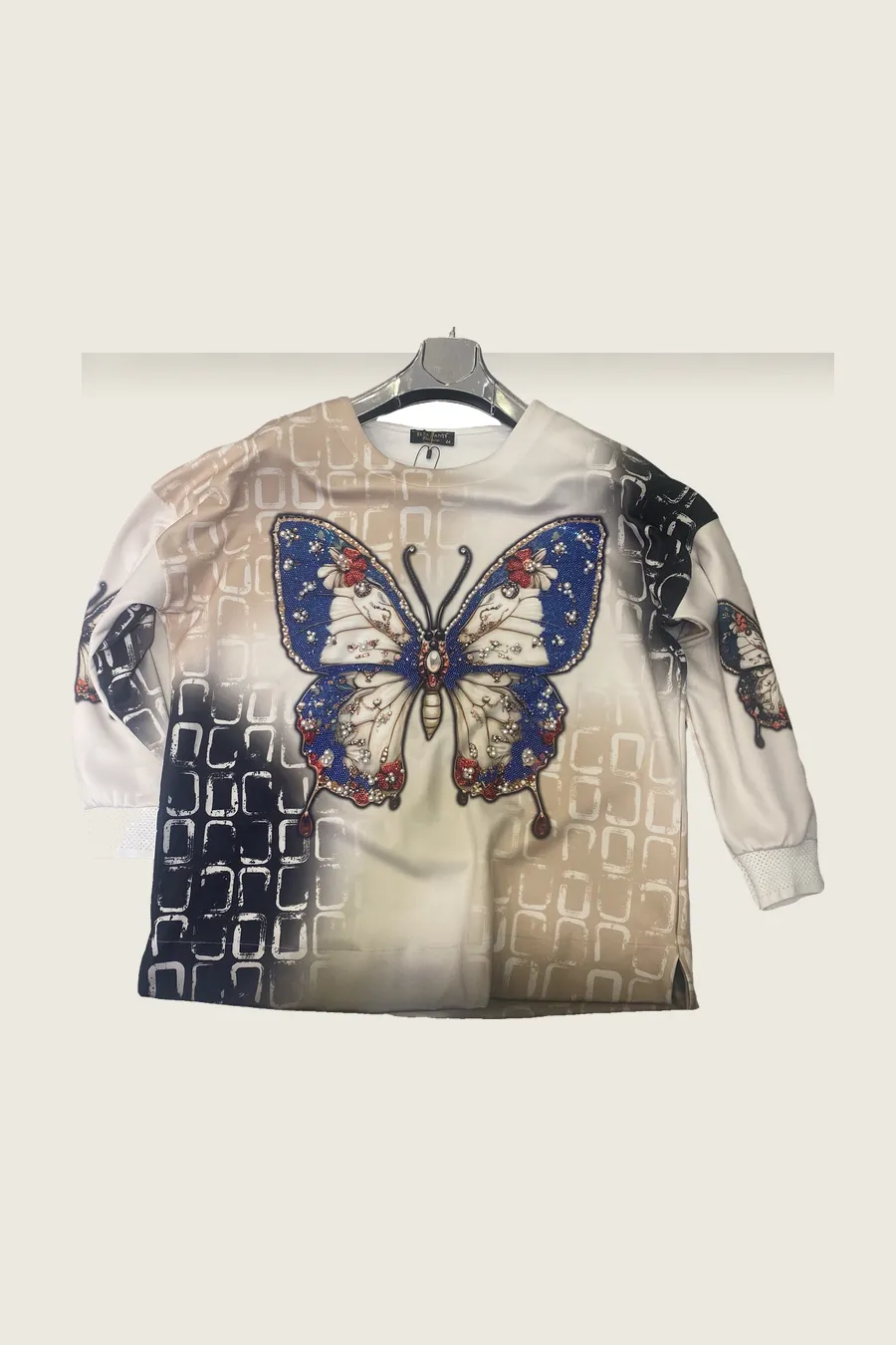Source photo: butterfly T-shirt on a hanger